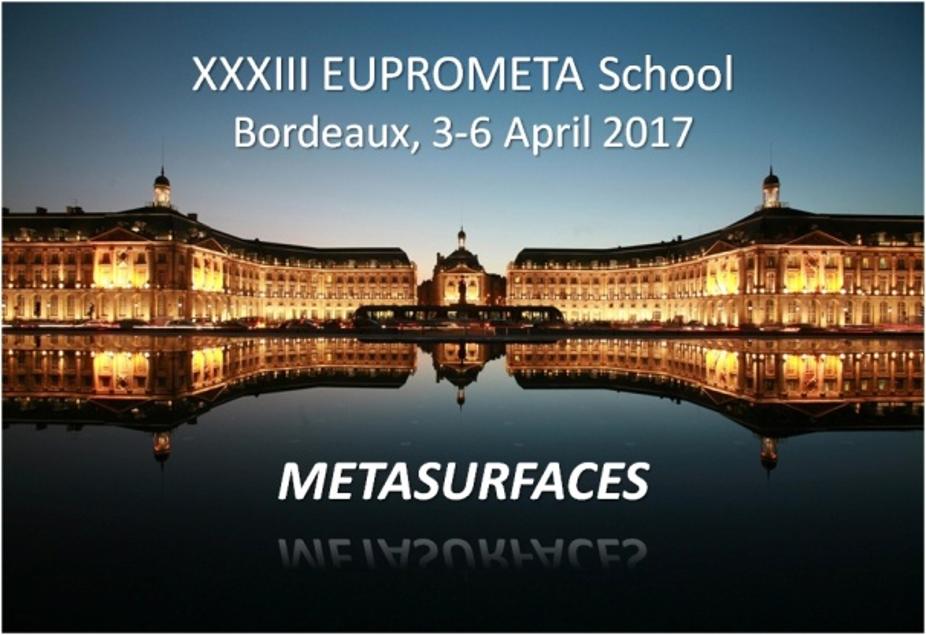 EUPROMETA – 33rd Doctoral School on Metamaterials, 3-6 April 2017 - CRPP